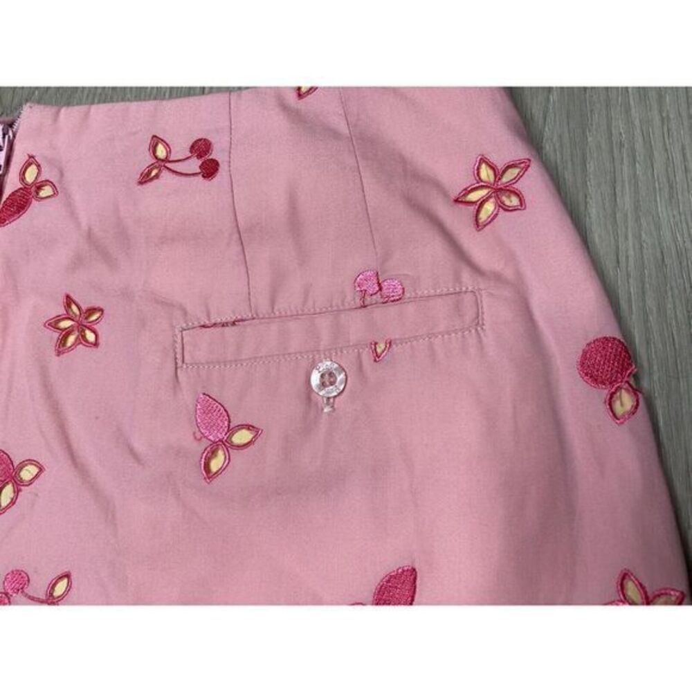 Vintage Lilly Pulitzer Skirt Womens 6 Pink Cherry Floral Embroidered Pencil - Picture 5 of 8